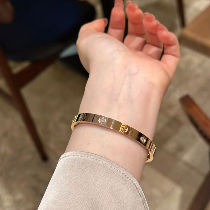 Luxury Crystal-Studded Bangle Bracelet