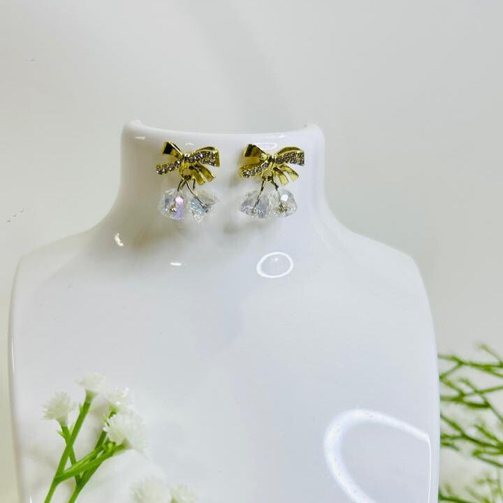 Crystal Bow Stud Earrings