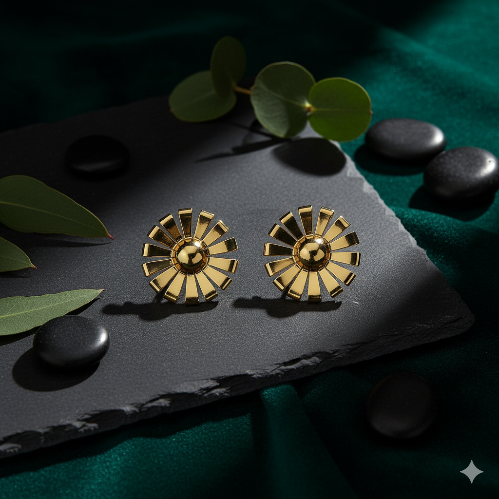Radiant Sunburst Stud Earrings