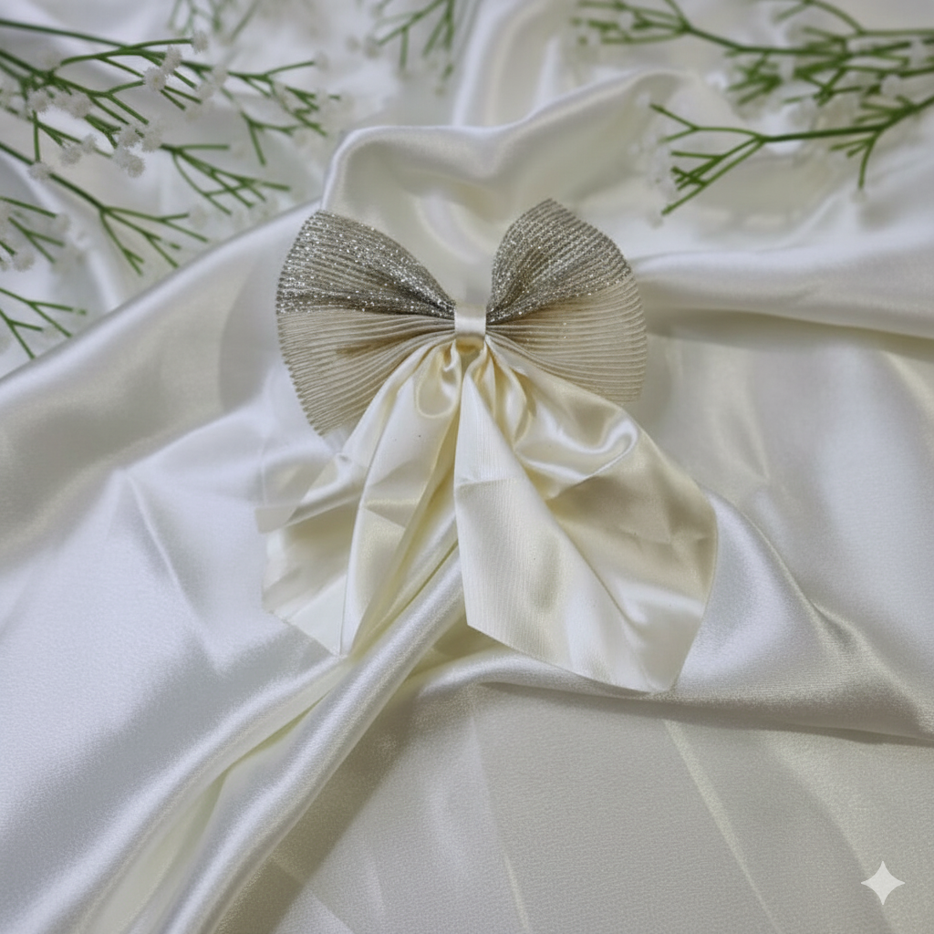 Ivory Grace Luxe Bow Hair Clip