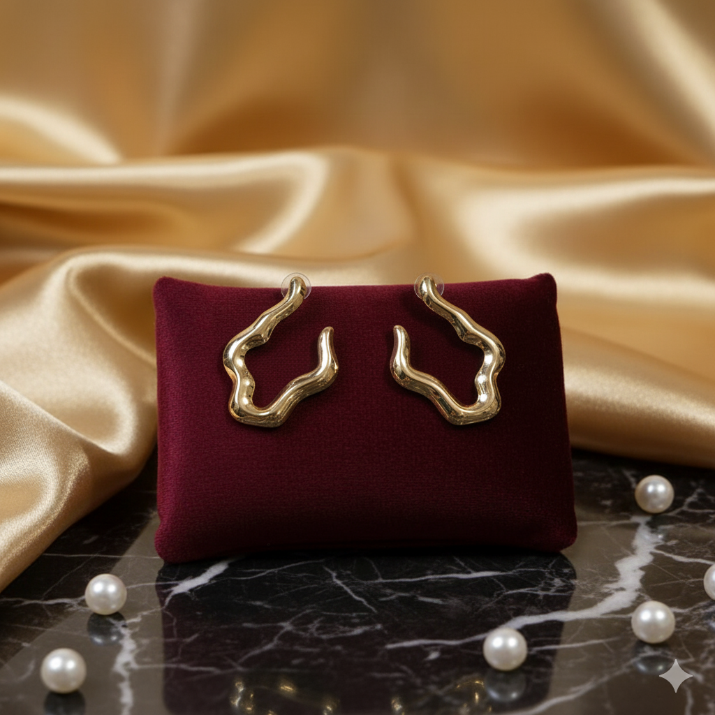 Fluid Wave Hoop Earrings