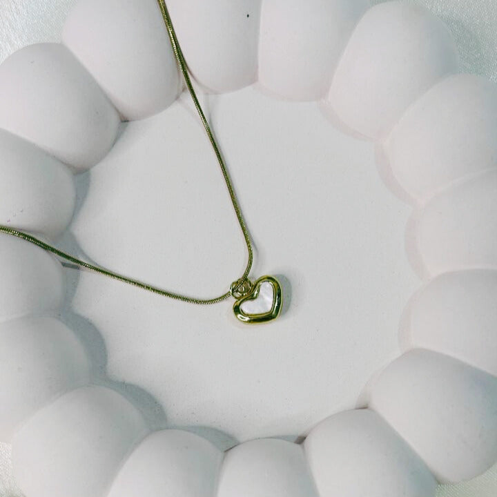 White Heart Pendant Necklace