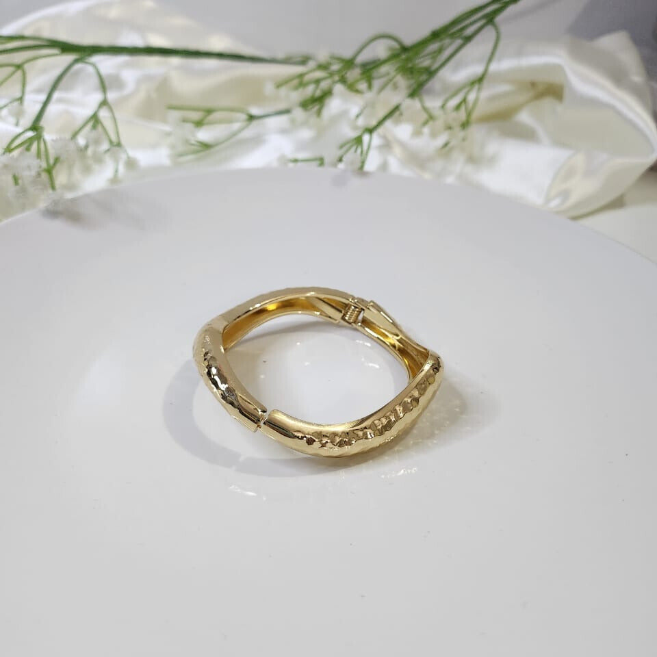 Hammered Gold Cuff Bracelet