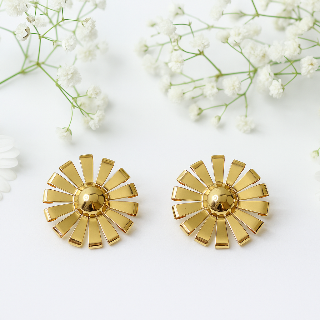Radiant Sunburst Stud Earrings