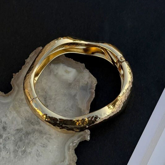 Hammered Gold Cuff Bracelet