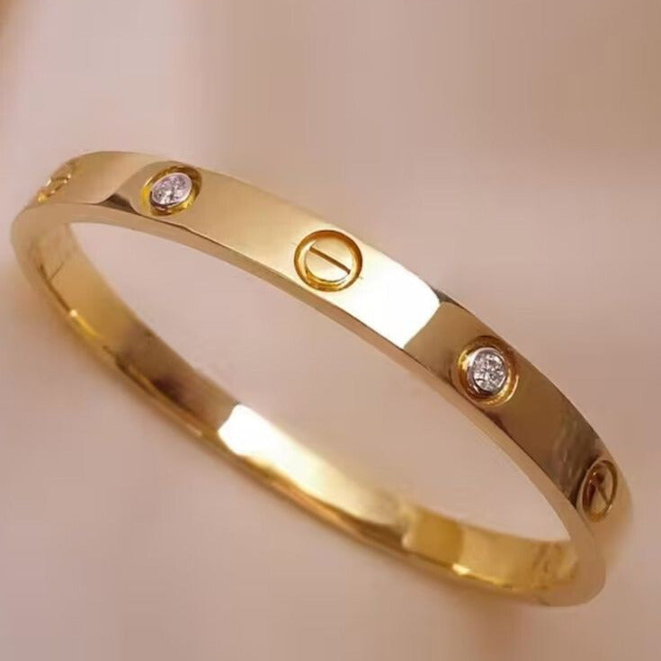 Luxury Crystal-Studded Bangle Bracelet
