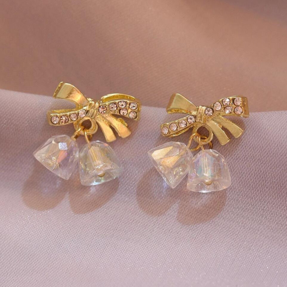 Crystal Bow Stud Earrings