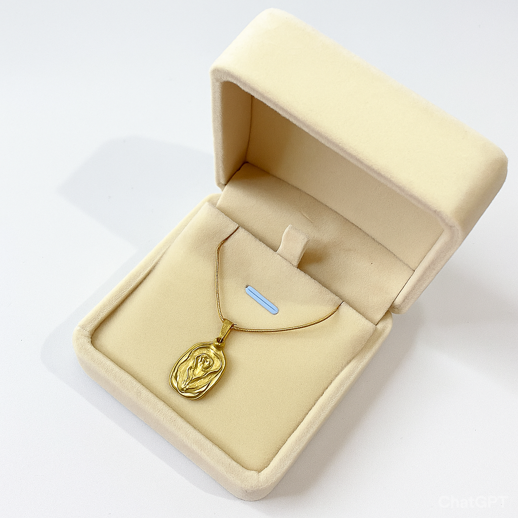 The Golden Rose Pendent Necklace with Jewellery Box