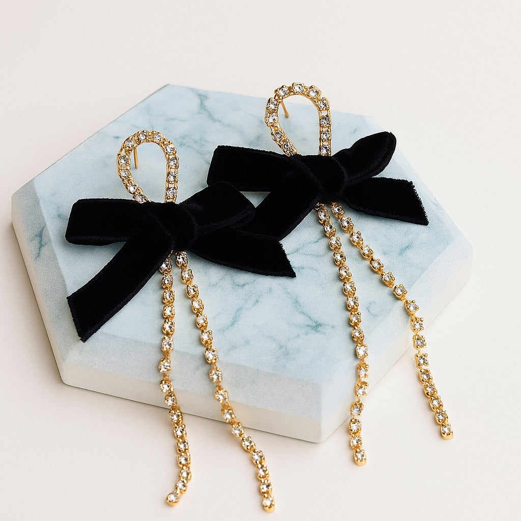Noir Velvet Glamour Earrings