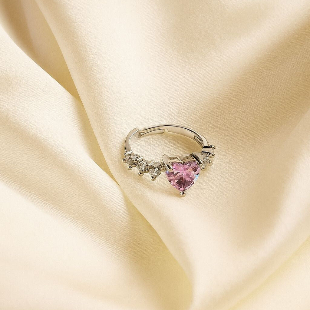 Pink Heart Stone Ring