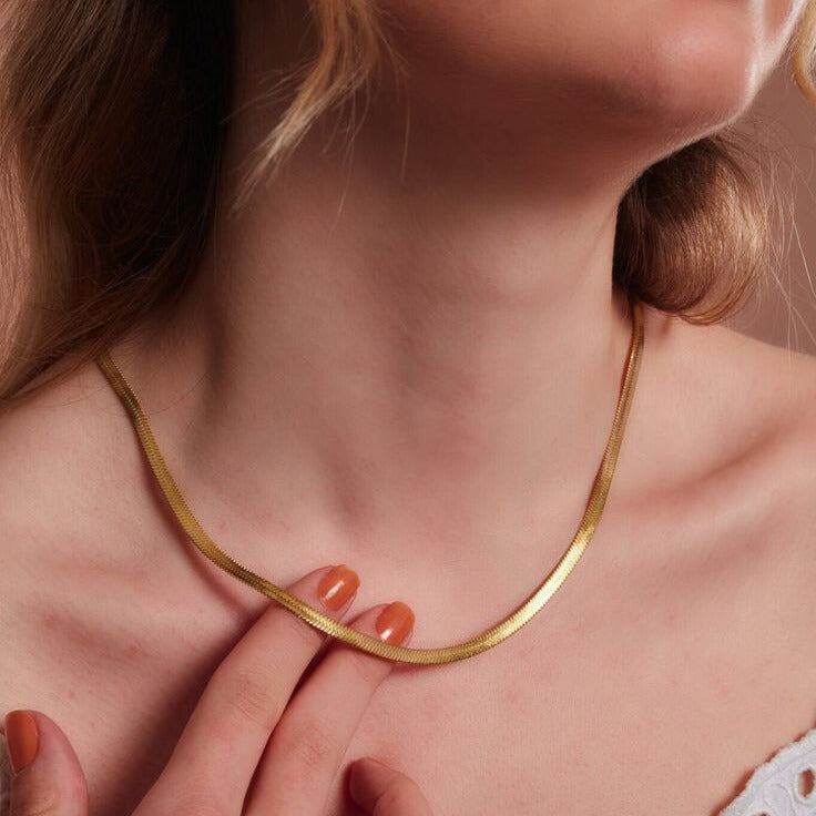 Gold-Plated Snake Chain Necklace
